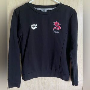 ARENA Black Logo Crewneck Sweatshirt Dragon Rack Sz Small